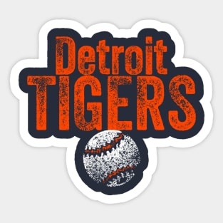 Tigers Baseball Weathered Sticker